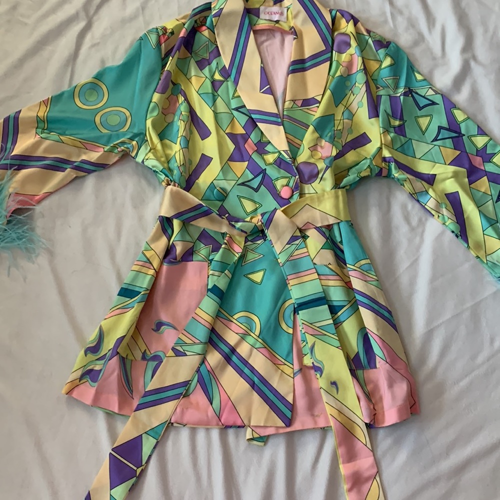 OCEANUS SILK BLAZER AND TROUSER SET - Picture 11 of 17